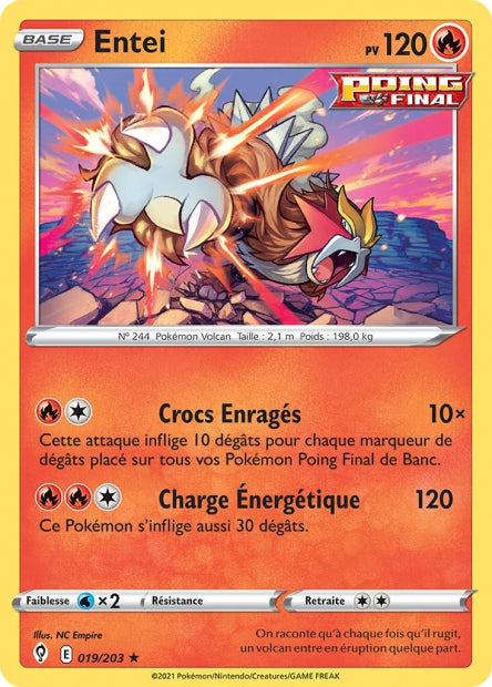 Carte Pokémon Entei 019/203 EVS Évolution Céleste EB07 Neuf FR LorenZone