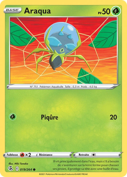Carte Pokémon Araqua 019/264 FST Poing de Fusion EB08 Neuf FR LorenZone