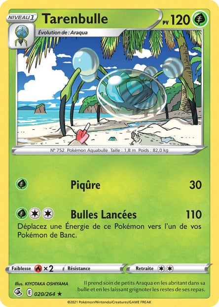Carte Pokémon Tarenbulle 020/264 FST Poing de Fusion EB08 Neuf FR LorenZone