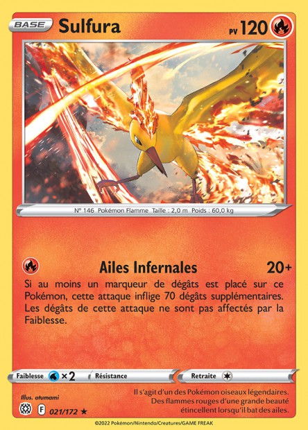 Carte Pokémon Sulfura 021/172 BRS Stars Étincelantes EB09 Neuf FR LorenZone