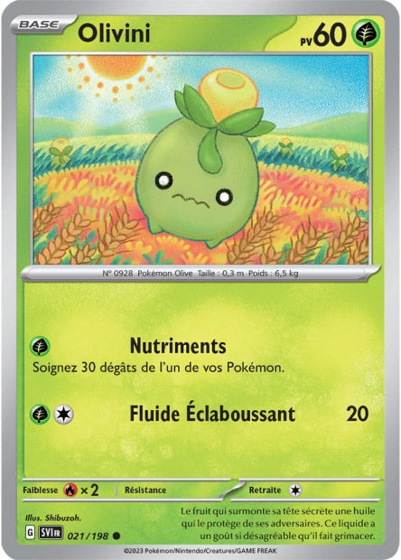 Carte Pokémon Olivini 021/198 SV1 Ecarlate et Violet EV01 Neuf FR LorenZone