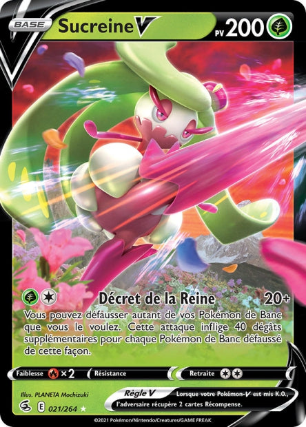 Carte Pokémon Sucreine V 021/264 FST Poing de Fusion EB08 Neuf FR LorenZone
