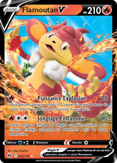 Carte Pokémon Flamoutan V 022/159 CRZ Epee et Bouclier EB12_5 Neuf FR LorenZone