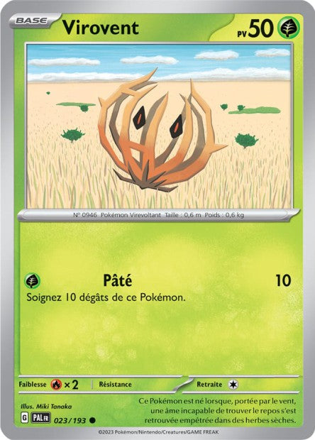 Carte Pokémon Virovent 023/193 PAL Evolution a Paldea EV02 Neuf FR LorenZone