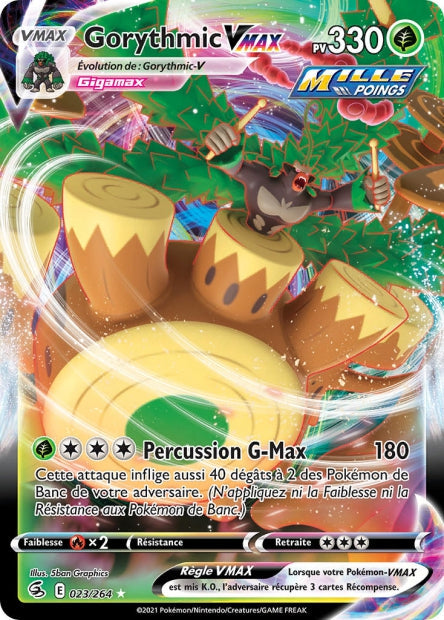 Carte Pokémon Gorythmic VMAX 023/264 FST Poing de Fusion EB08 Neuf FR LorenZone
