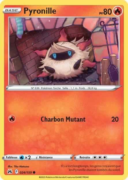 Carte Pokémon Pyronille 024/159 CRZ Epee et Bouclier EB12_5 Neuf FR LorenZone