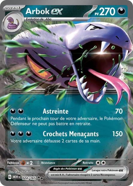 Carte Pokémon Arbok ex 24/165 MEW 151 EV3_5  Neuf FR LorenZone
