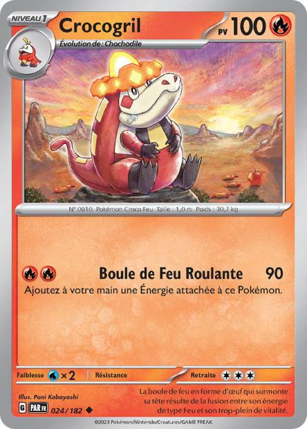 Carte Pokémon Crocogril 024/182 PAR Faille Paradoxe EV04 Neuf FR LorenZone