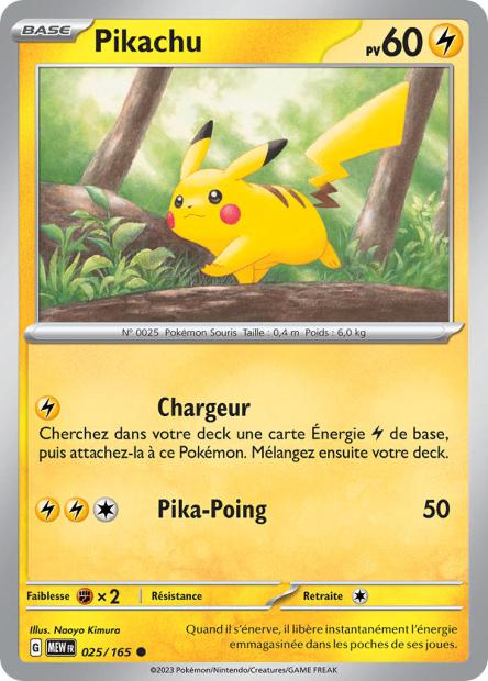 Carte Pokémon Pikachu 25/165 MEW 151 EV3_5  Neuf FR LorenZone
