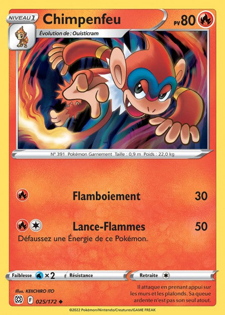 Carte Pokémon Chimpenfe 025/172 BRS Stars Étincelantes EB09 Neuf FR LorenZone