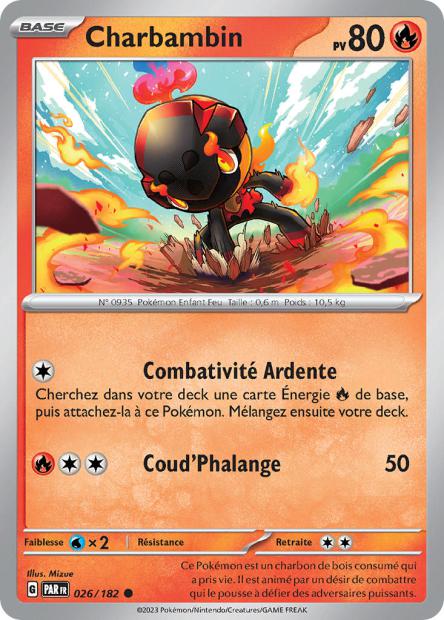 Carte Pokémon Charbambin 026/182 PAR Faille Paradoxe EV04 Neuf FR LorenZone
