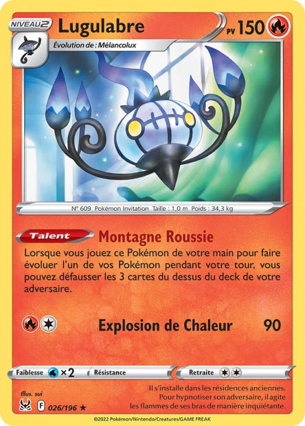 Carte Pokémon Lugulabre 026/196 LOR Origine Perdue EB11 Neuf FR LorenZone
