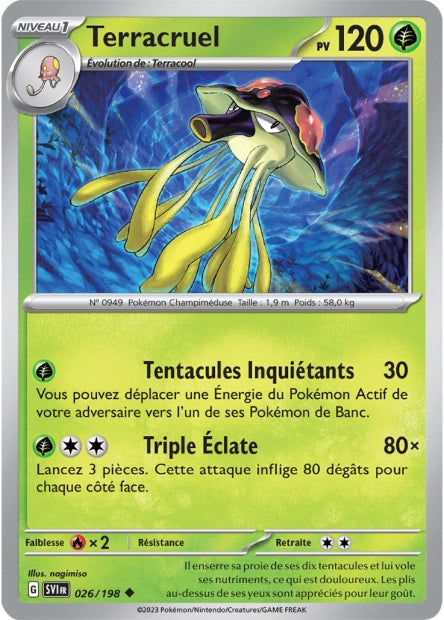 Carte Pokémon Terracruel 026/198 SV1 Ecarlate et Violet EV01 Neuf FR LorenZone