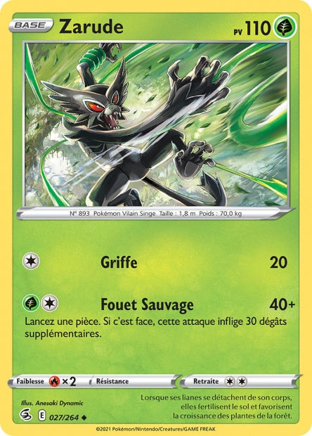 Carte Pokémon Zarude 027/264 FST Poing de Fusion EB08 Neuf FR LorenZone