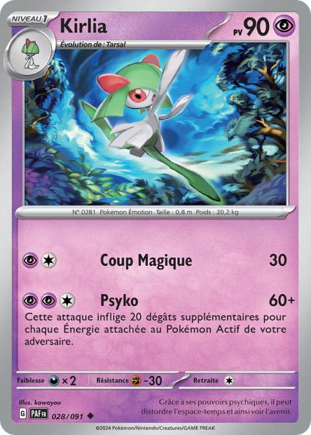 Carte Pokémon Kirlia 028/091 Destinees de Palea PAF EV4_5 Neuf FR LorenZone