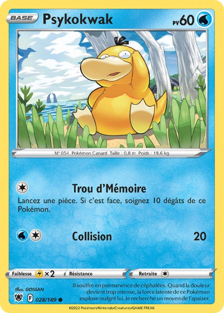 Carte Pokémon Psykokwak 028/189 ASR Astres Radieux EB10 Neuf FR LorenZone