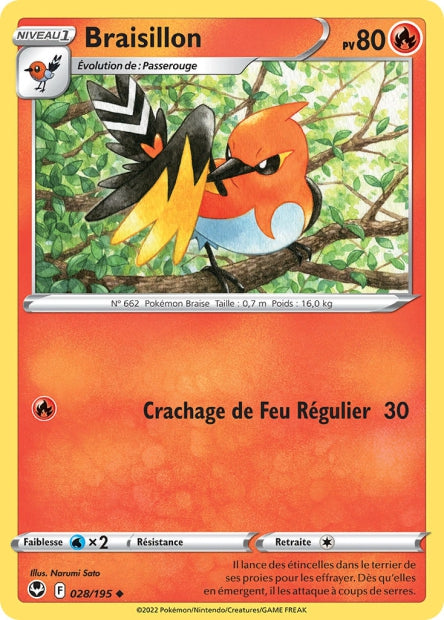 Carte Pokémon Passerouge 028/195 SIT Tempete Argentee EB12 Neuf FR LorenZone