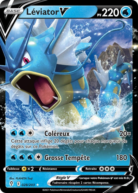 Carte Pokémon Léviator V 028/203 EVS Évolution Céleste EB07 Neuf FR LorenZone