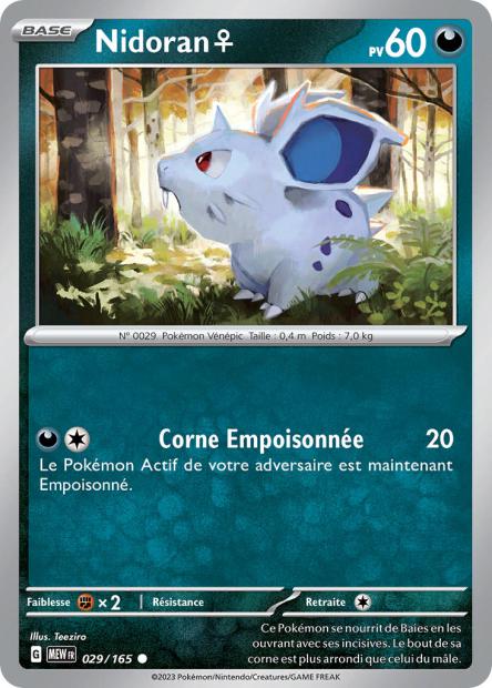 Carte Pokémon Nidoran femelle 29/165 MEW 151 EV3_5  Neuf FR LorenZone