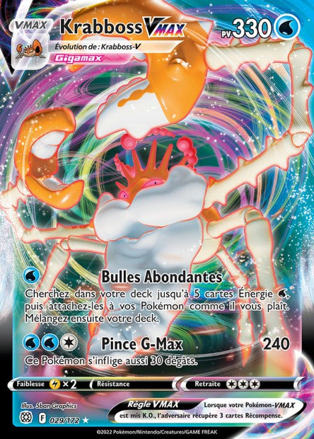 Carte Pokémon Krabboss VMAX 029/172 BRS Stars Étincelantes EB09 Neuf FR LorenZone