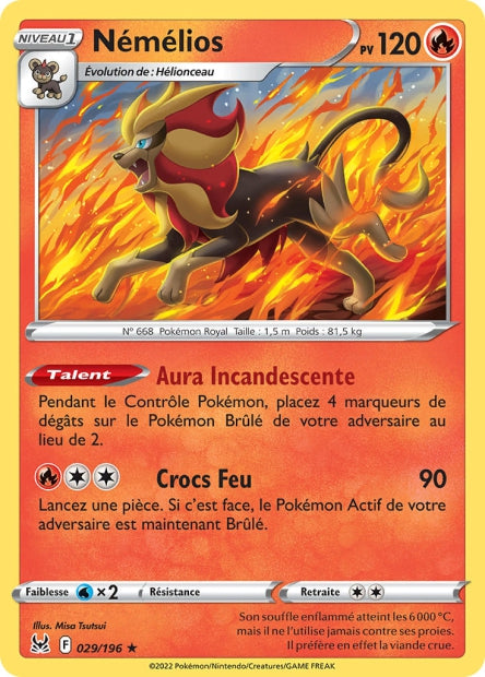 Carte Pokémon Némélios 029/196 LOR Origine Perdue EB11 Neuf FR LorenZone