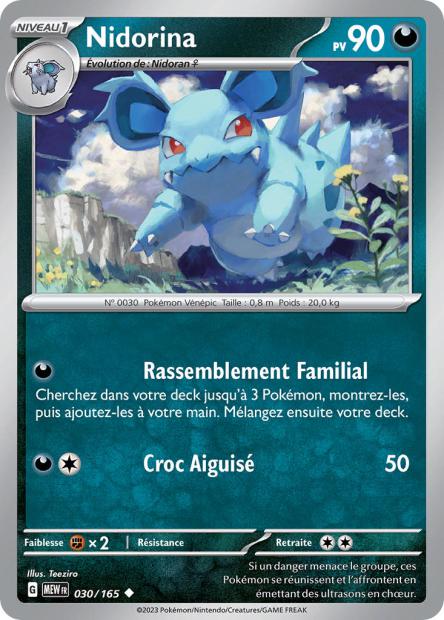 Carte Pokémon Nidorina 30/165 MEW 151 EV3_5  Neuf FR LorenZone