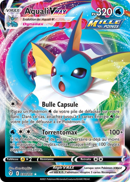 Carte Pokémon Aquali VMAX 030/203 EVS Évolution Céleste EB07 Neuf FR LorenZone