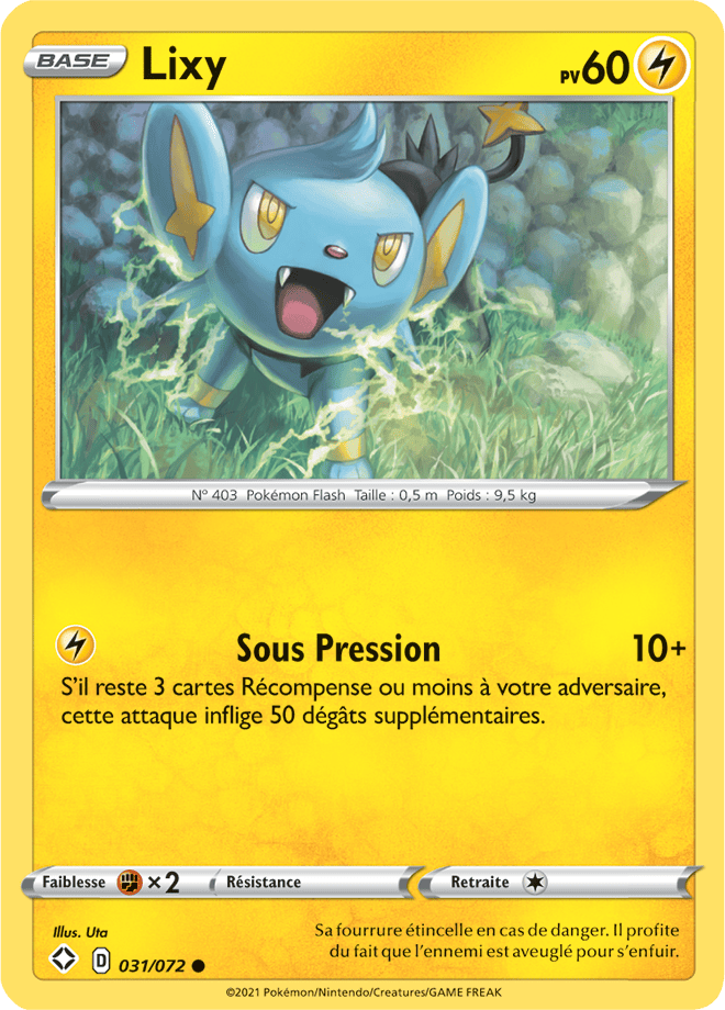 Carte Pokémon Lixy 031/072 SWSH45 Destinées Radieuses EB4_5 Neuf FR LorenZone