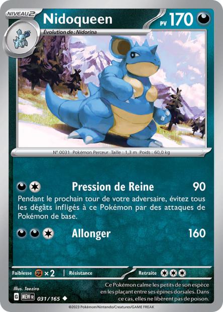 Carte Pokémon Nidoqueen 31/165 MEW 151 EV3_5  Neuf FR LorenZone