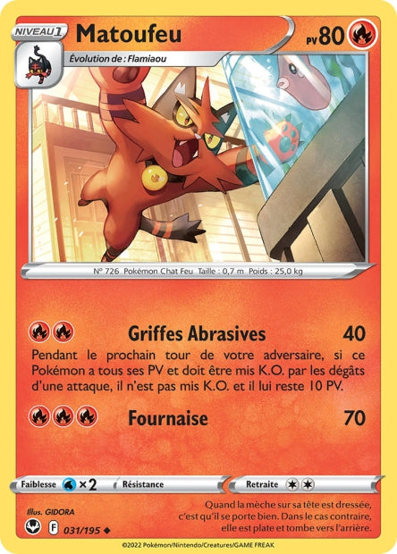 Carte Pokémon Matoufeu 031/195 SIT Tempete Argentee EB12 Neuf FR LorenZone