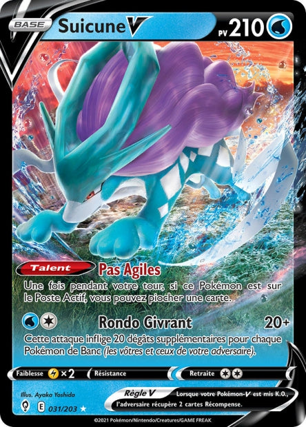 Carte Pokémon Suicune V 031/203 EVS Évolution Céleste EB07 Neuf FR LorenZone