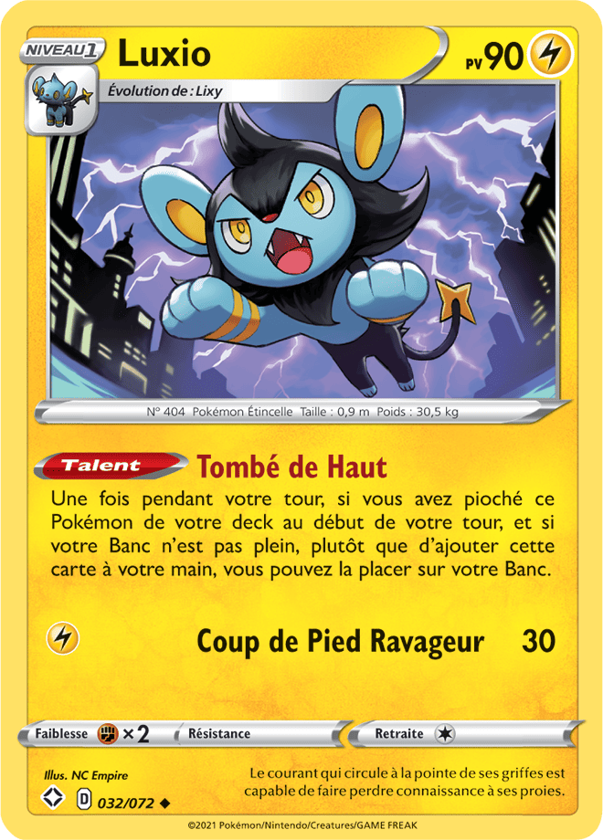 Carte Pokémon Luxio 032/072 SWSH45 Destinées Radieuses EB4_5 Neuf FR LorenZone