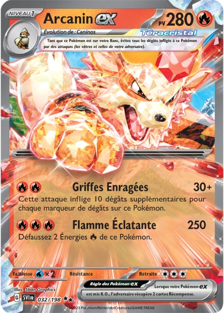 Carte Pokémon Arcanin EX 032/198 SV1 Ecarlate et Violet EV01 Neuf FR LorenZone
