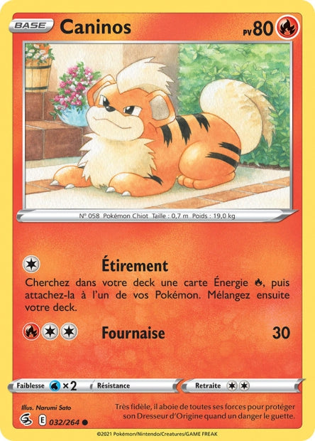 Carte Pokémon Caninos 032/264 FST Poing de Fusion EB08 Neuf FR LorenZone