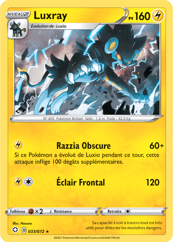 Carte Pokémon Luxray 033/072 SWSH45 Destinées Radieuses EB4_5 Neuf FR LorenZone