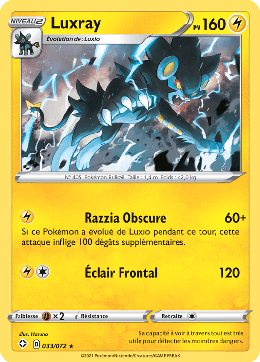 Carte Pokémon Luxray 033/072 SWSH45 Destinées Radieuses EB4_5 Neuf FR LorenZone