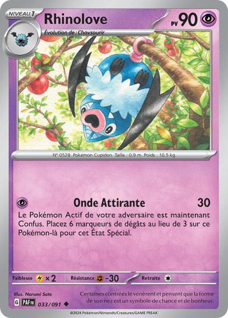 Carte Pokémon Rhinolove 033/091 Destinees de Palea PAF EV4_5 Neuf FR LorenZone