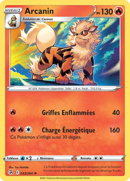 Carte Pokémon Arcanin 033/264 FST Poing de Fusion EB08 Neuf FR LorenZone