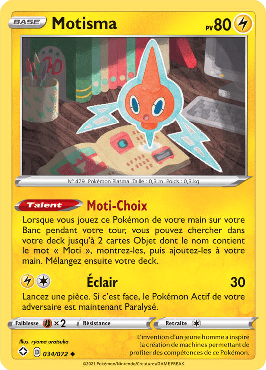 Carte Pokémon Motisma 034/072 SWSH45 Destinées Radieuses EB4_5 Neuf FR LorenZone