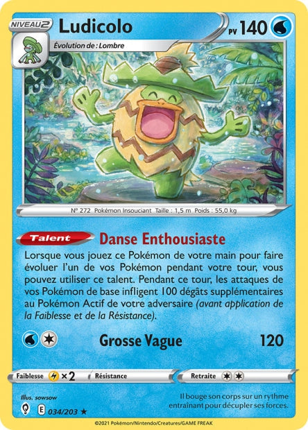 Carte Pokémon Ludicolo 034/203 EVS Évolution Céleste EB07 Neuf FR LorenZone