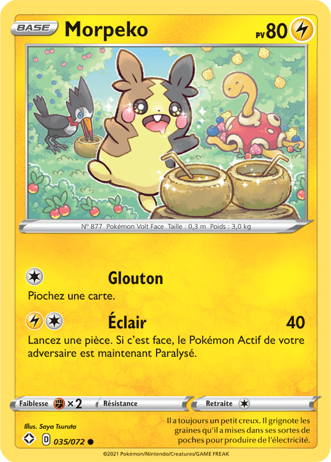 Carte Pokémon Morpeko 035/072 SWSH45 Destinées Radieuses EB4_5 Neuf FR LorenZone