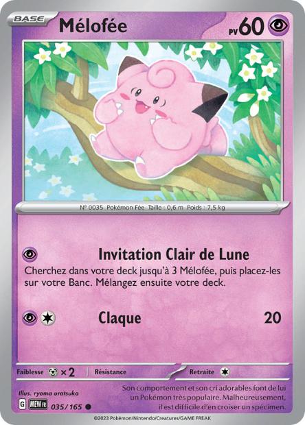 Carte Pokémon Mélofée 35/165 MEW 151 EV3_5  Neuf FR LorenZone