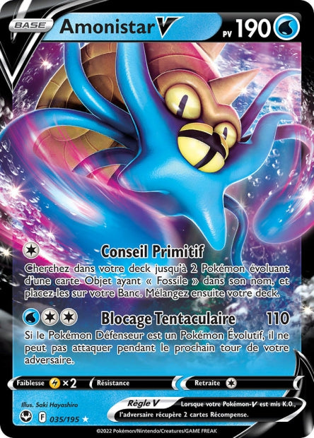 Carte Pokémon Amonistar V 035/195 SIT Tempete Argentee EB12 Neuf FR LorenZone