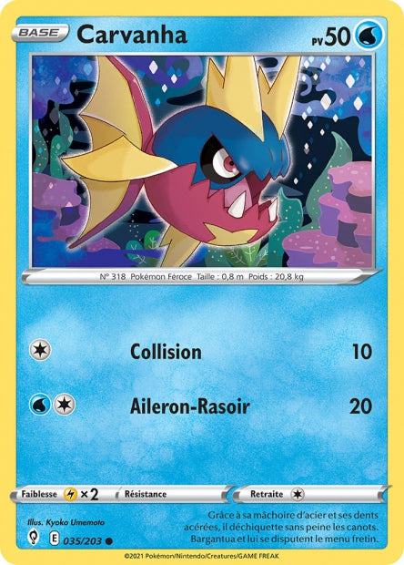 Carte Pokémon Carvanha 035/203 EVS Évolution Céleste EB07 Neuf FR LorenZone