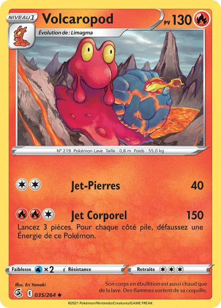 Carte Pokémon Volcaropod 035/264 FST Poing de Fusion EB08 Neuf FR LorenZone