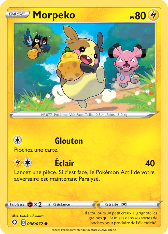 Carte Pokémon Morpeko 036/072 SWSH45 Destinées Radieuses EB4_5 Neuf FR LorenZone