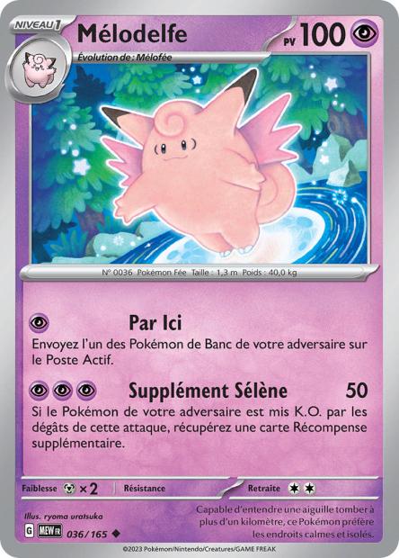 Carte Pokémon Mélodfelfe 36/165 MEW 151 EV3_5  Neuf FR LorenZone
