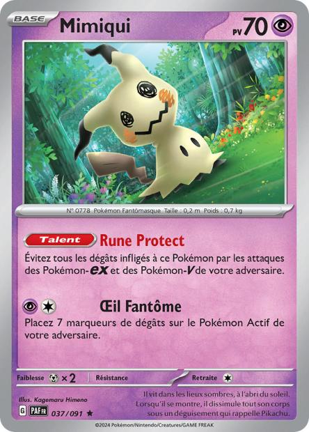 Carte Pokémon Mimiqui 037/091 Destinees de Palea PAF EV4_5 Neuf FR LorenZone