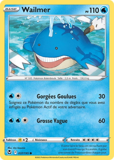 Carte Pokémon Wailmer 037/195 SIT Tempete Argentee EB12 Neuf FR LorenZone