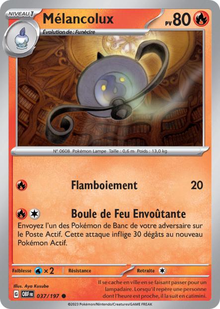 Carte Pokémon Mélancolux 037/197 Flammes Obsidiennes OBF EV03 Neuf FR LorenZone
